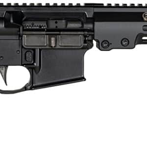 Black rifle with tactical handguard and stock
