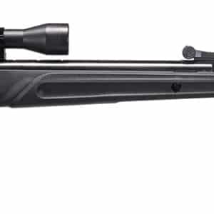 Black air rifle with scope