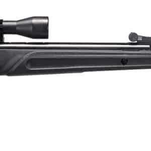 Black air rifle with scope