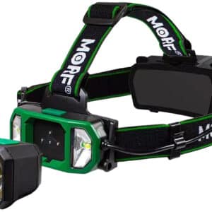 Green and black headlamp with detachable light