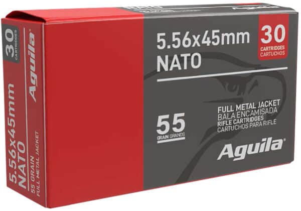 Aguila 5.56 NATO rifle cartridges box