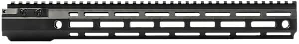Black rifle handguard with rail slots
