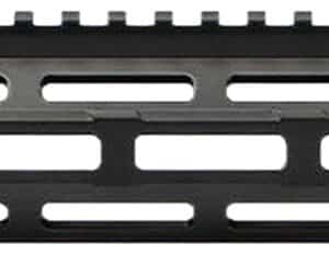 Black rifle handguard with slots and rail