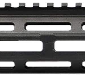 Black AR-15 handguard with rail slots.