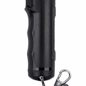 Black pepper spray with keychain attachment