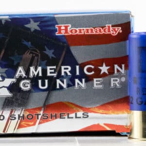 Box of 10 American Gunner shotshells, 12-gauge.