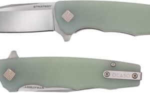Folding pocket knife with green handle