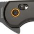 Gray folding knife with black handle