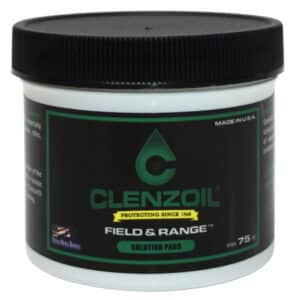 Clenzoil solution pads container for cleaning firearms