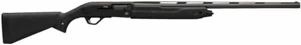 Black semi-automatic shotgun side view