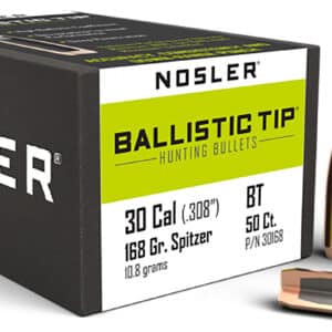 Nosler ballistic tip hunting bullets, 30 caliber.