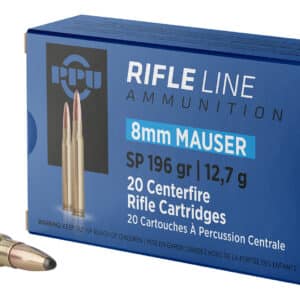 8mm Mauser rifle cartridges box and bullets