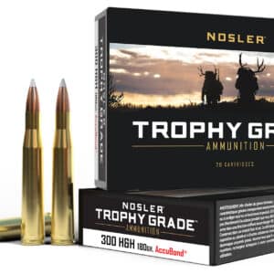 Nosler Trophy Grade Ammunition cartridges and box