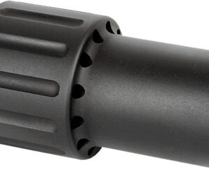 Black metal cylindrical muzzle device for firearms