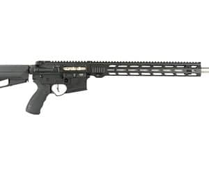 Black semi-automatic rifle with tactical design