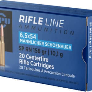 6.5x54 rifle ammunition, 20 cartridges box