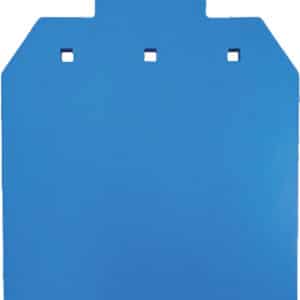Blue plastic silhouette target, 12x20 inches.