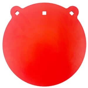 Red round sled with attachment holes