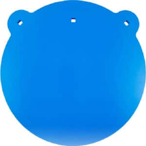 Blue circular plastic shape with holes