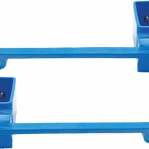 Blue plastic brackets with hooks