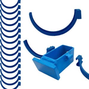 Blue plastic electrical box and conduit holders