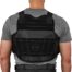 Person wearing black tactical vest back view