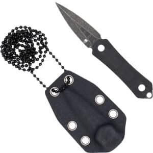 Neck knife with sheath and chain