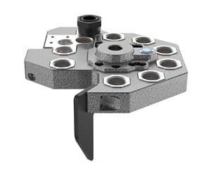 Industrial mechanical clamping component with multiple ports.