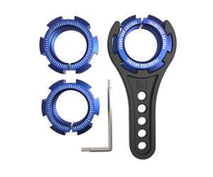 Adjustable wrench set with blue grips