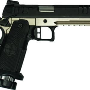 Black and silver modern semi-automatic handgun