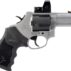 Silver Taurus revolver pistol with black grip