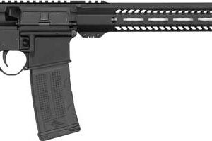 Black tactical rifle with adjustable stock