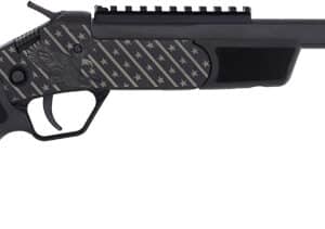 Custom patterned handgun with black grip