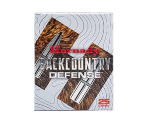 Hornady Backcountry Defense ammo box, 25 cartridges