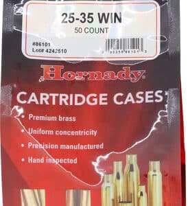 Hornady 25-35 WIN cartridge cases packaging.