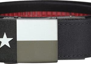 Black belt with Texas flag design buckle