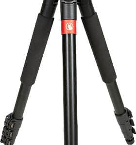 Professional camera tripod with adjustable legs and head.