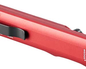 Red Streamlight Wedge flashlight with pocket clip.