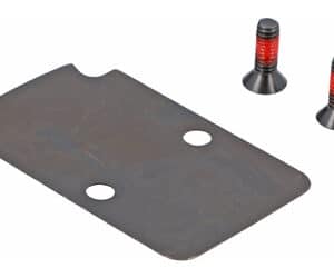 Metal plate with two red-topped pins