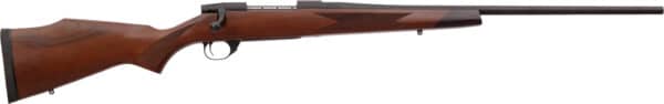 Bolt-action hunting rifle with wooden stock