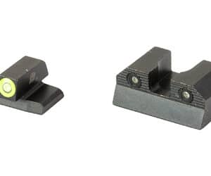 Tactical night sights for firearms with glow dots.
