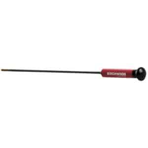 Birchwood gun cleaning rod with red handle.