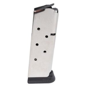 Silver gun magazine clip with black base