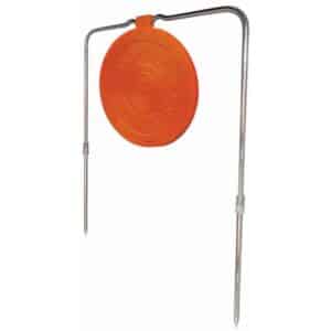 Orange steel target on metal frame