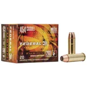Federal 454 Casull ammunition box and bullets