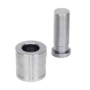 Metallic bush and pin set, industrial components.