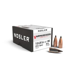 Nosler Varmageddon 7.62x39 bullets box and projectiles