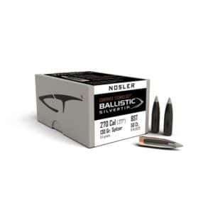Nosler Ballistic Tip ammunition box and bullets
