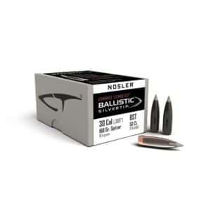Nosler Ballistic Tip ammunition box and bullets
