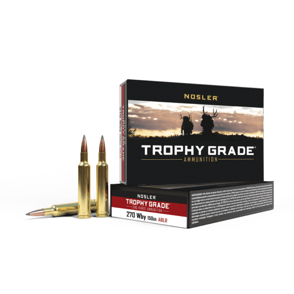 Nosler Trophy Grade Ammunition box and bullets.